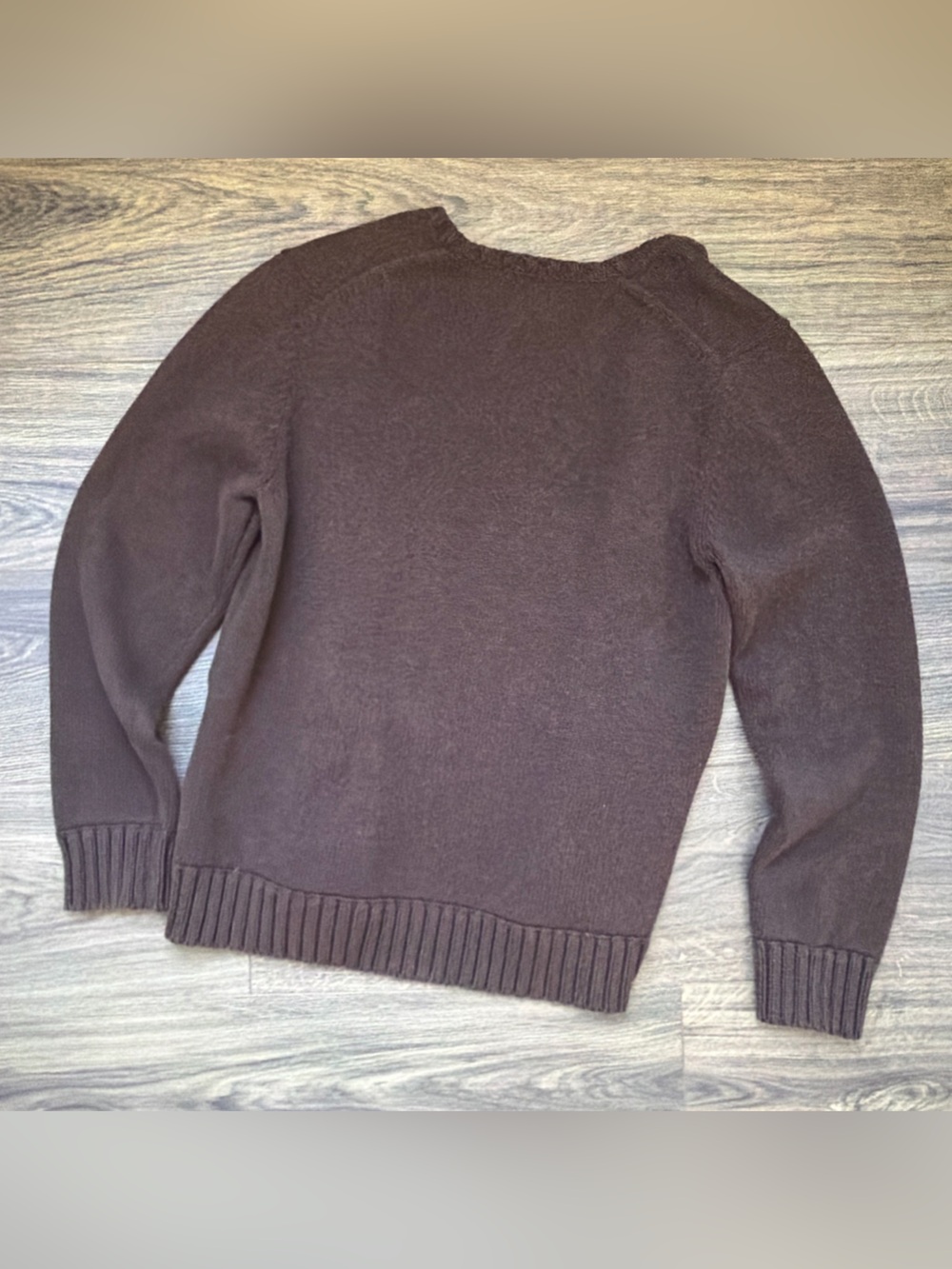 Lands’ End Brown Button-Front Knit Cardigan - Picture 2 of 5